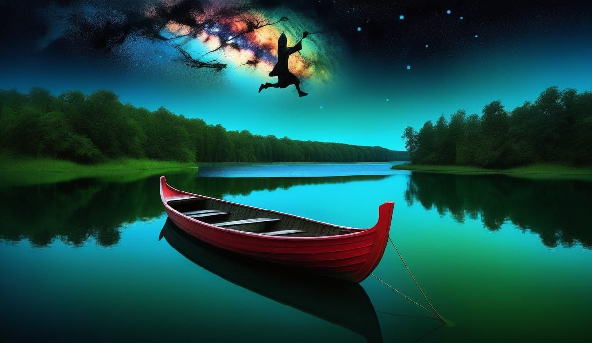 Surrealist Writer Sits Amidst Glowing Ice and Celestial Bodi...