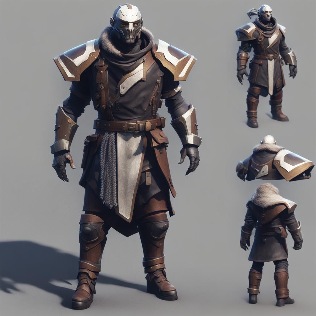 Giant Warforged Bronze Metal Sculpture in Fantasy Landscape