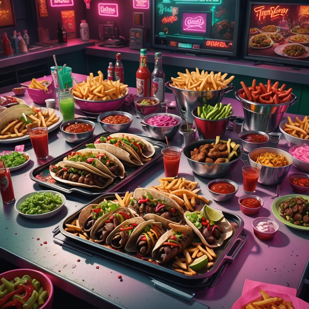 Hyena Tacos and Neon Lights: Fantasy Fast Food
