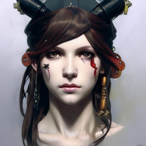 Punk Pirate Princess Portrait in Artgerm Style