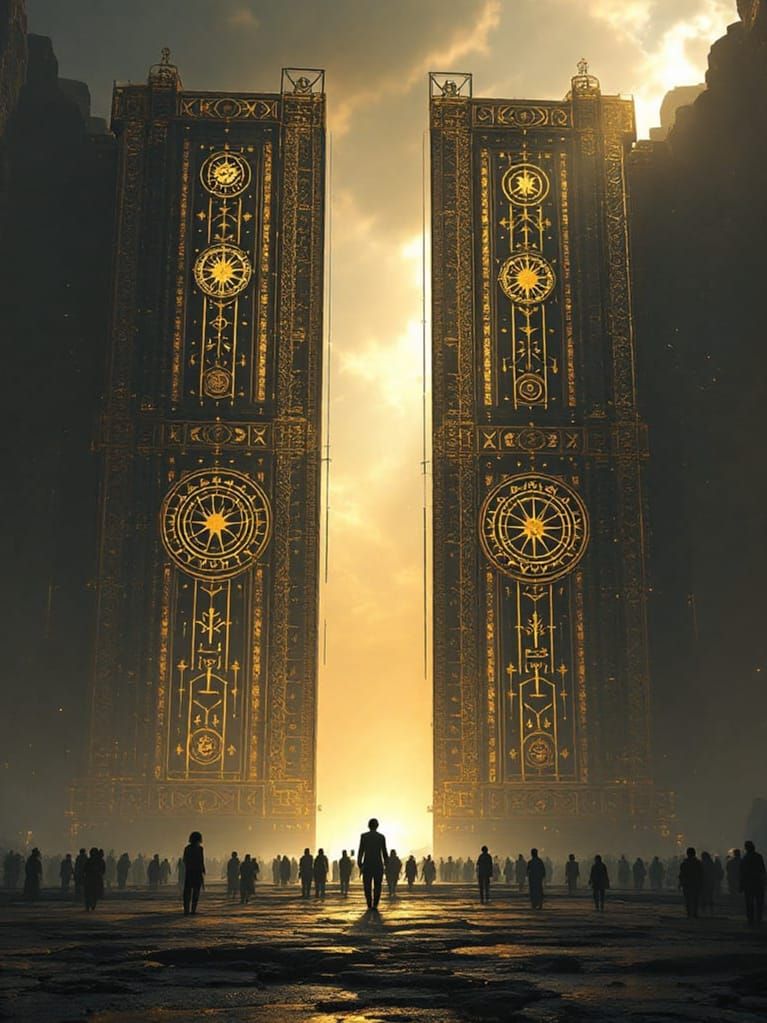 Epic Ancient Gates of Iron and Gold