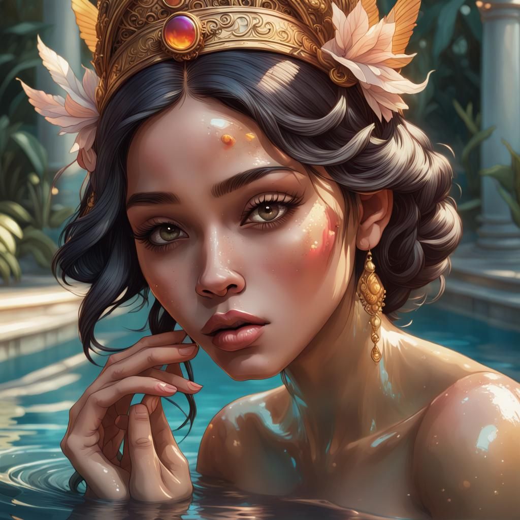 Indonesian Princess Portrait in Hyperdetailed Style