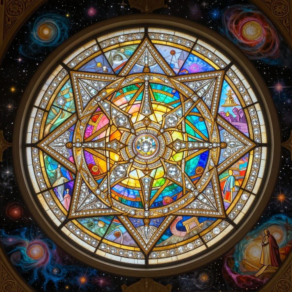 Philosopher's Stone Stained Glass in Sacred Shrine