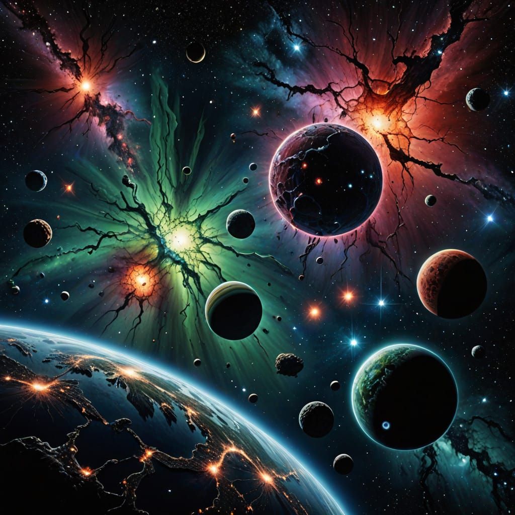 Stunning Hyperrealistic Image of a Virus in a Vibrant Night...