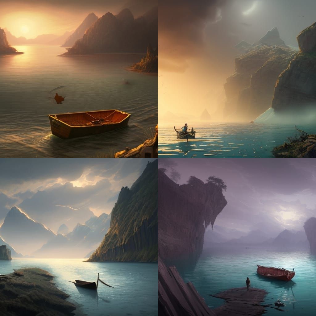 Lake Lachrymose Concept Art in Art Nouveau Style