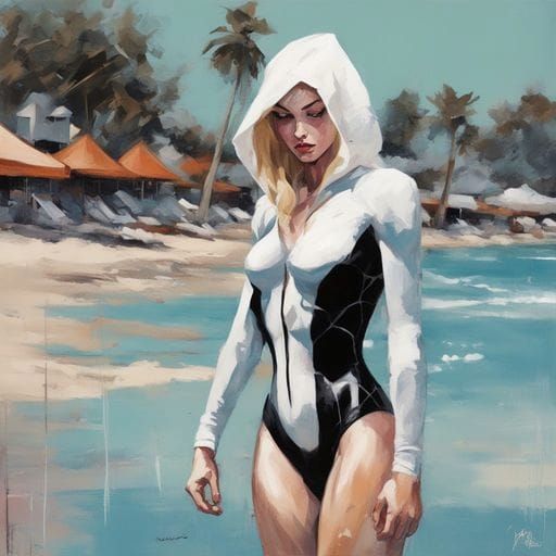 Spider Gwen at the beach