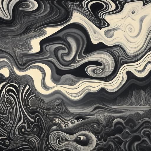 Abstract Surrealism in Black and White