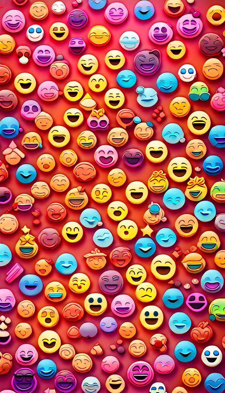 Emoji Sentences as Bright Neon 3D Art