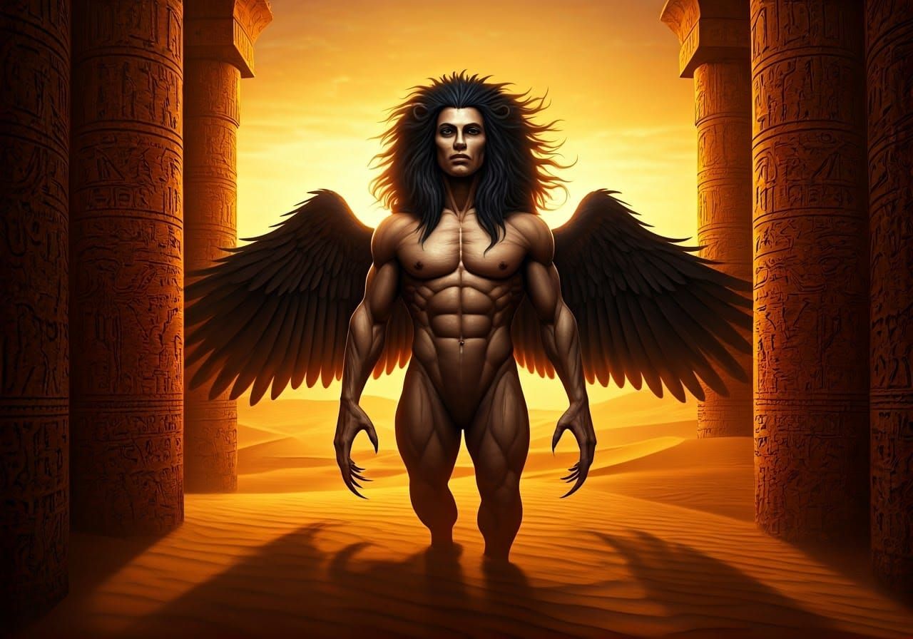 Regal Lion Creature soars with Divine Authority under Amber ...