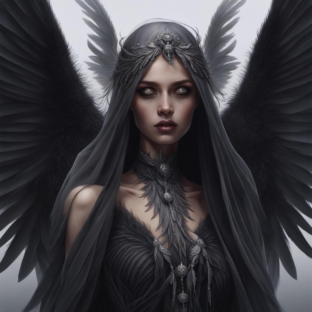 Ethereal Angel of Death in WLOP Style