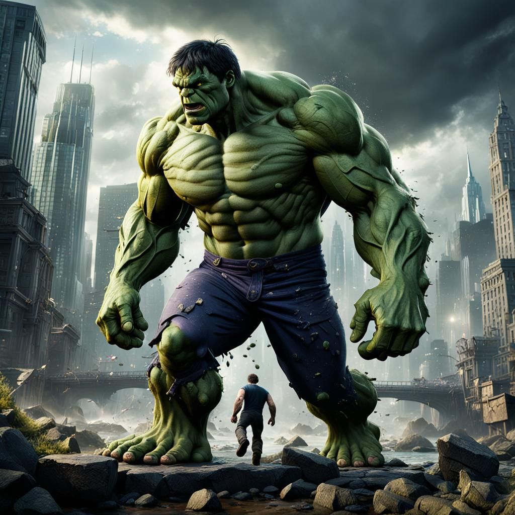 Incredible Hulk: Detailed Matte Painting in Deep Color