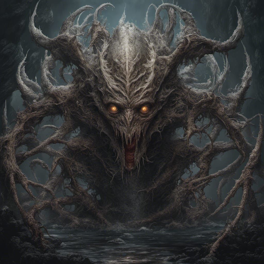 Terrifying Nightmare Creature in Dark Fantasy Art