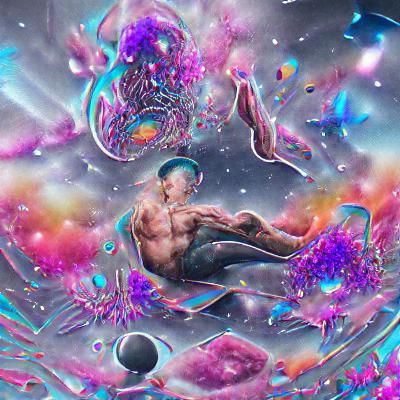 Cancer Sign in Holographic Cosmic Astral Illustration