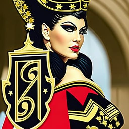 Rococo Superhero Queen of Hearts in 8K