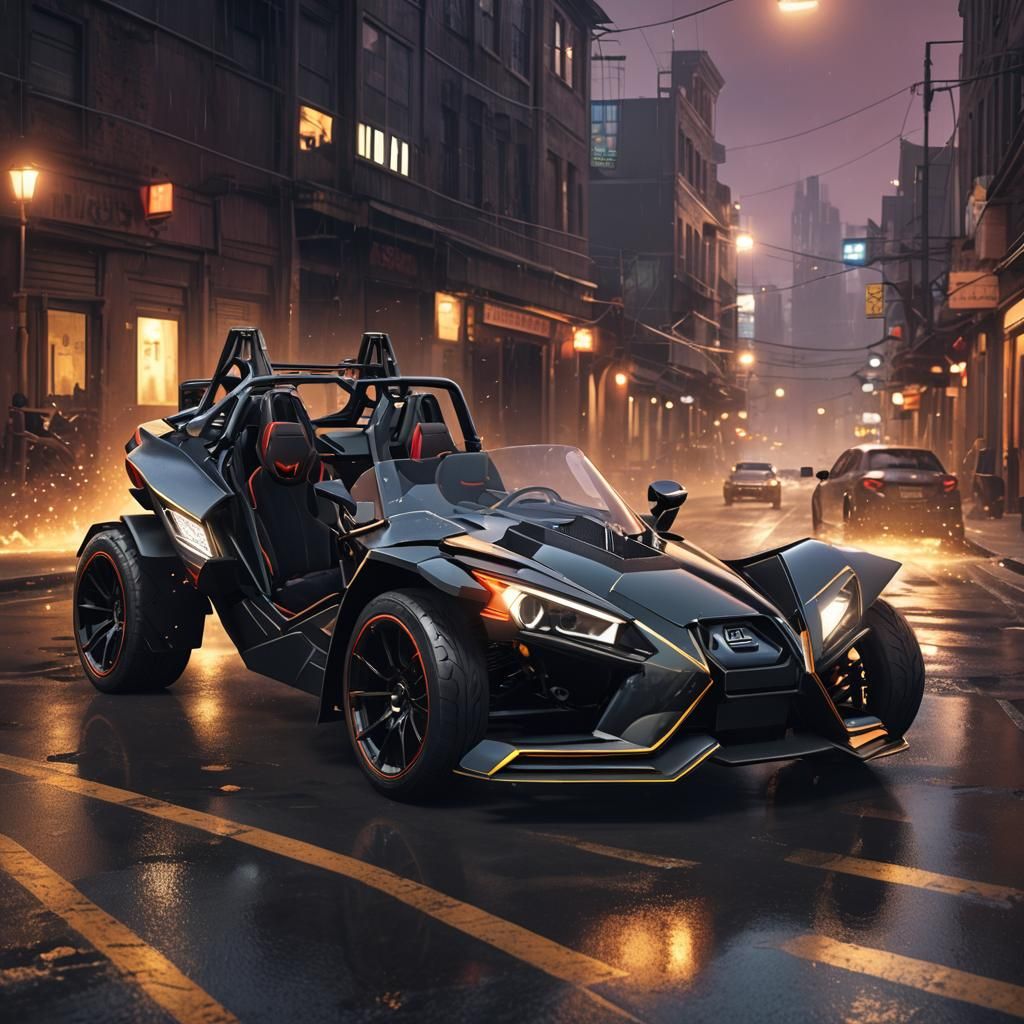 Polaris Slingshot S with Underglow: Detailed Matte Painting
