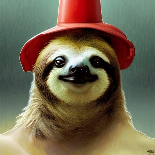 Sloth Chef Drives Convertible in Impressionist Portrait