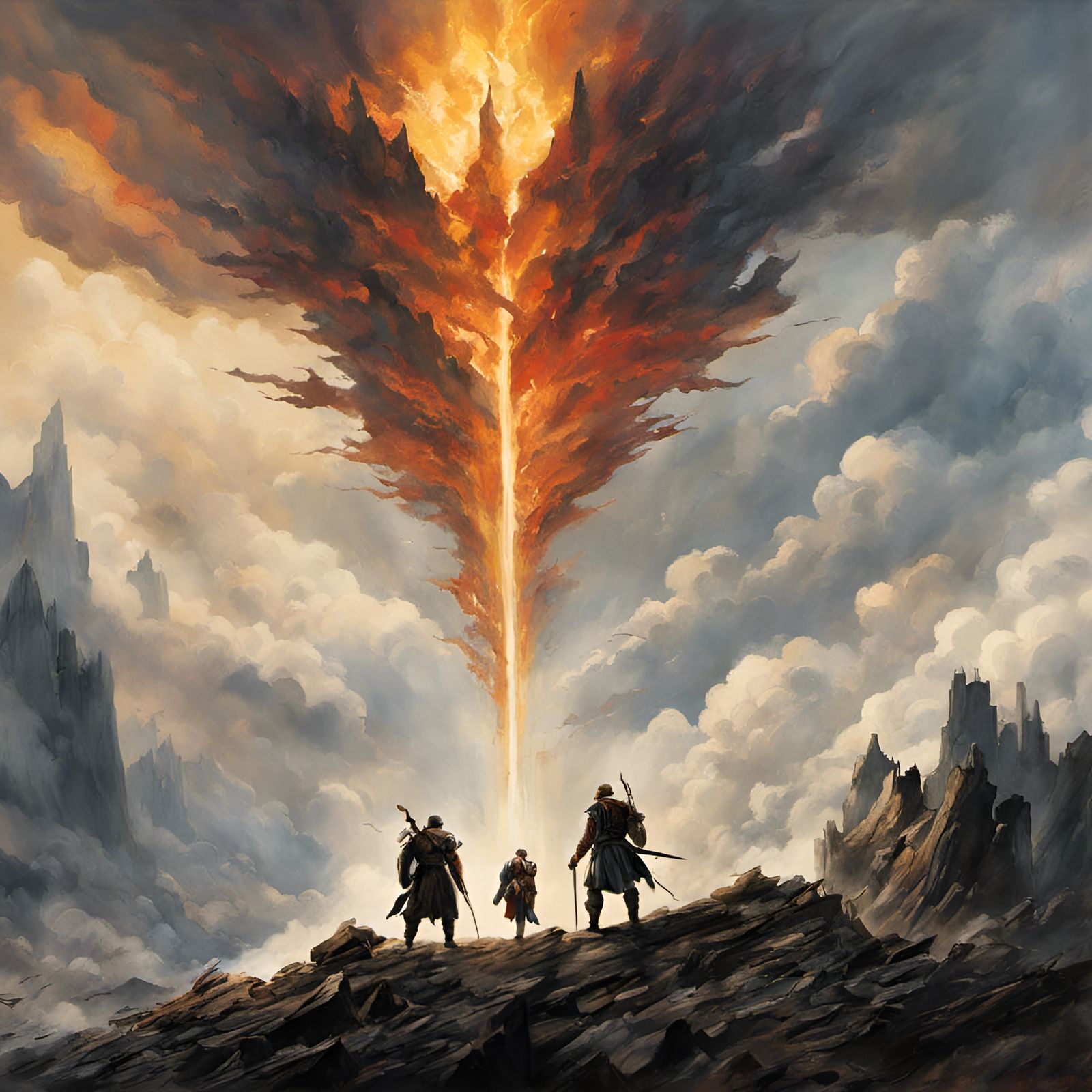 Fallen Angels in Watercolor Style