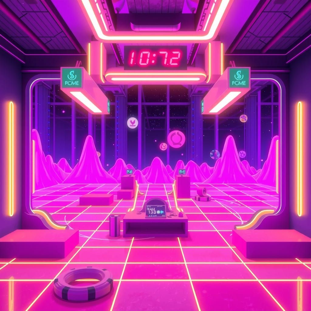 Holographic Vaporwave Glitchscape