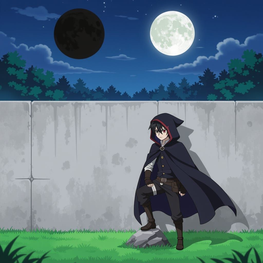 Anime Killer in the Night: Cel-Shaded Manga Scene