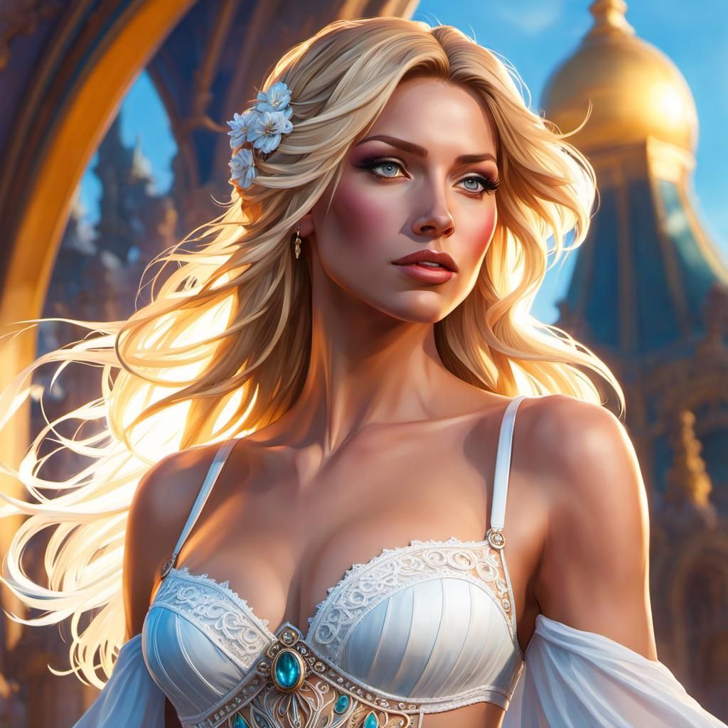 Aquarelle Portrait of a Beautiful Woman in Ethereal Style