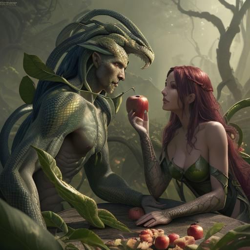 Adam and Eve: A Fantastical Digital Painting