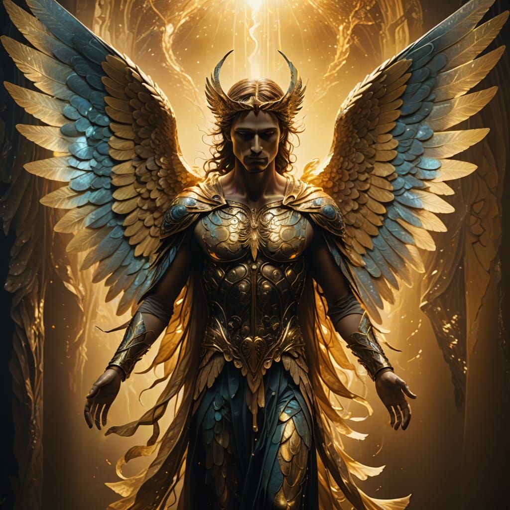 Surreal Angel Leading Souls to the Edge