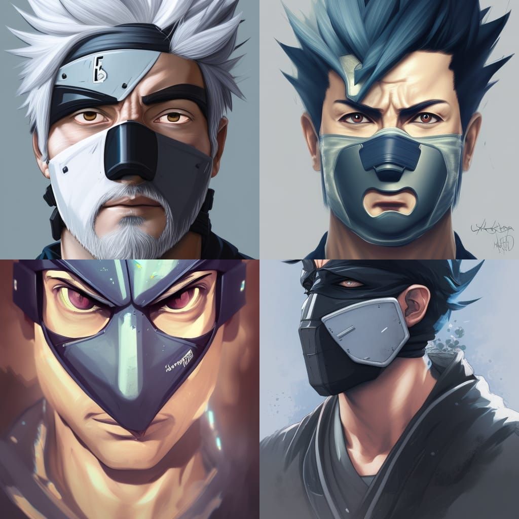 Hyperdetailed Portrait of Kakashi in Artstation Style