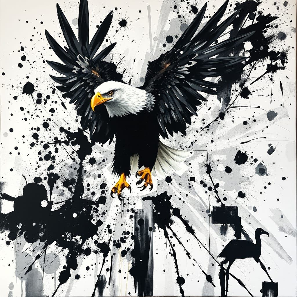 Eagle Emerges: Maximalist Impasto Gouache Painting