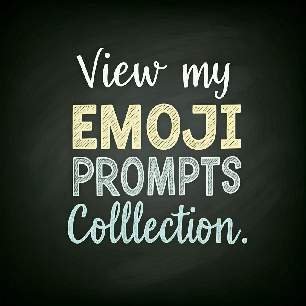Emoji Art Collection Displayed with Chalky Text