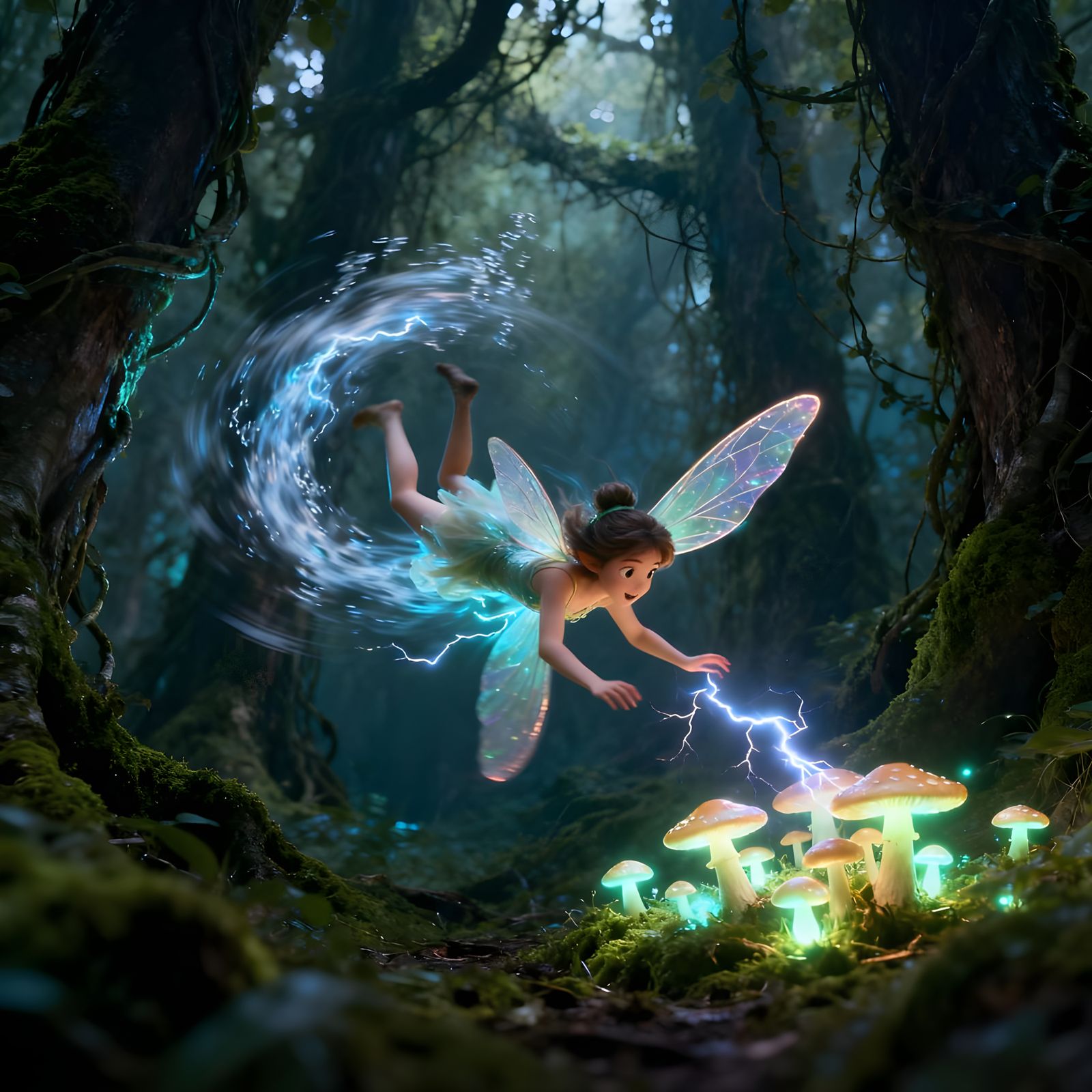 Elemental Fairy Tumbles in Ancient Forest: Cinematic Film St...
