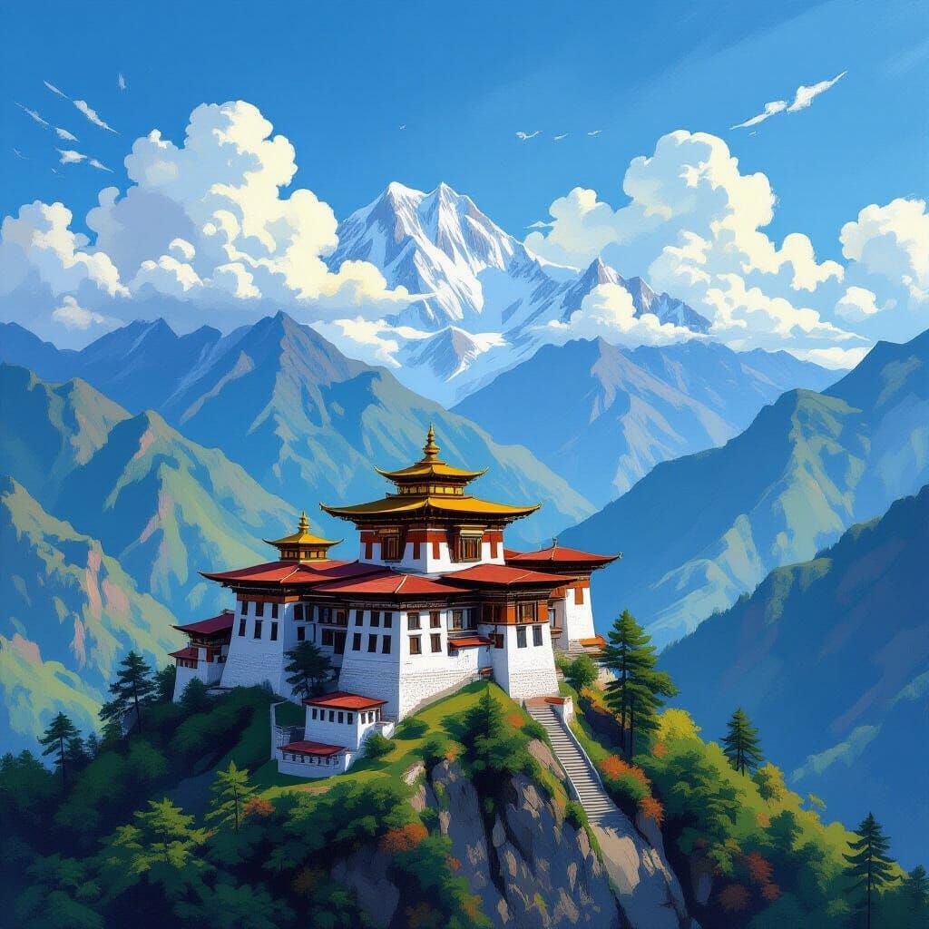 Bhutan's Paro Taktsang Monastery: A Bierstadt-esque Vista
