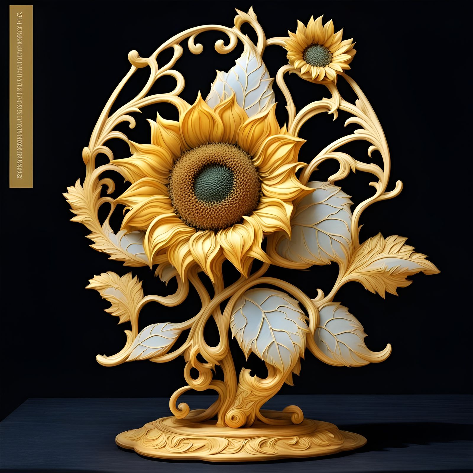 Golden 3D Sunflower