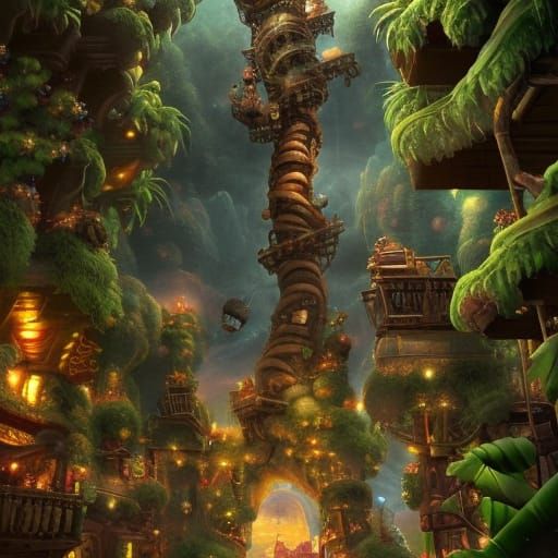 Cinematic Digital Painting of Donkey Kong