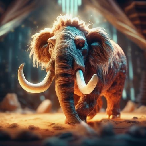 AI-Generated Image of a Woolly Mammoth