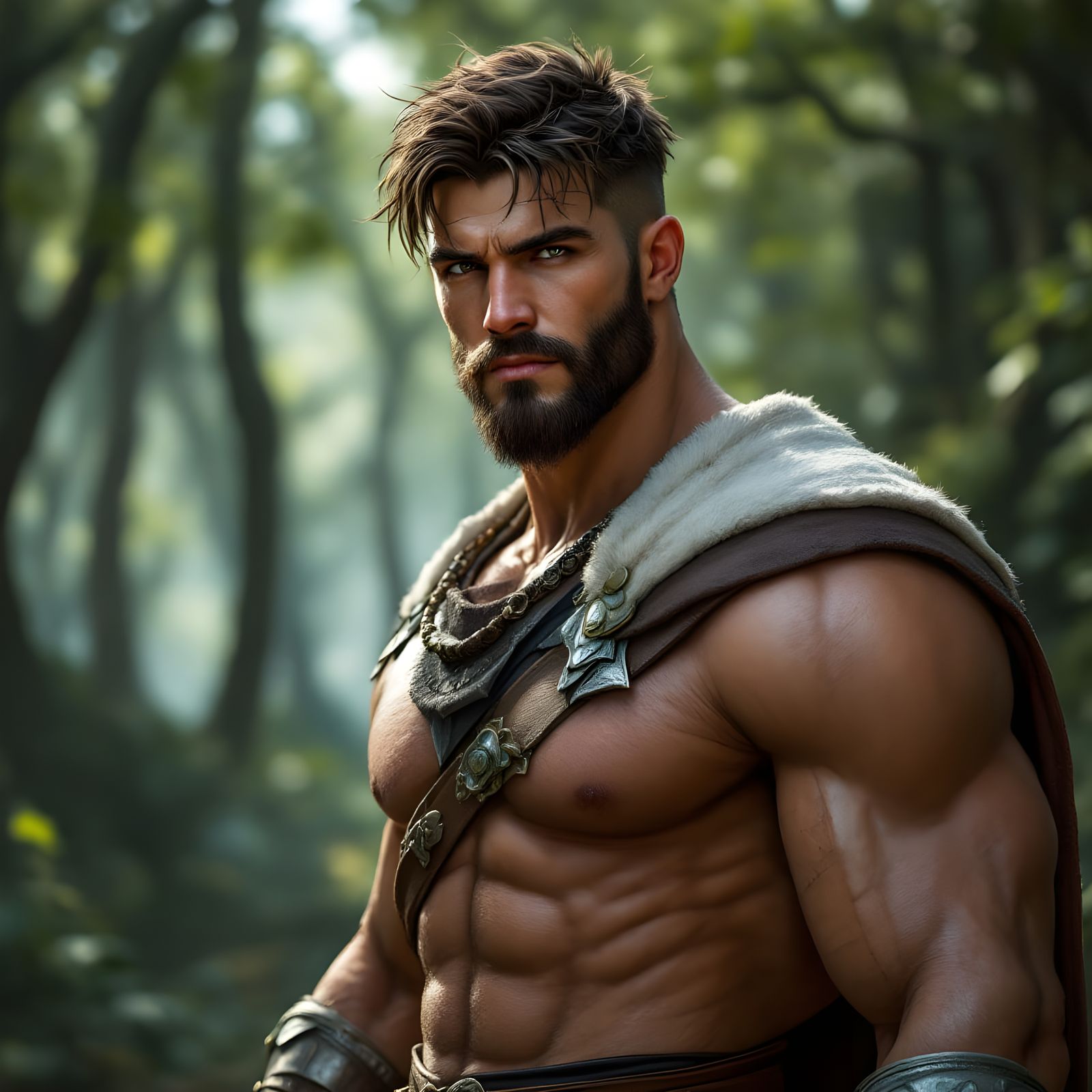 Surreal Fantasy Portrait of a Muscular British Barbarian