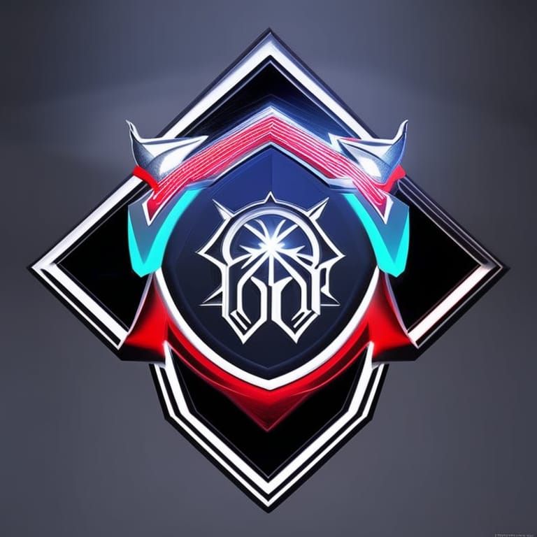 Abstract Dark Fantasy Monster Logo in Red and Black