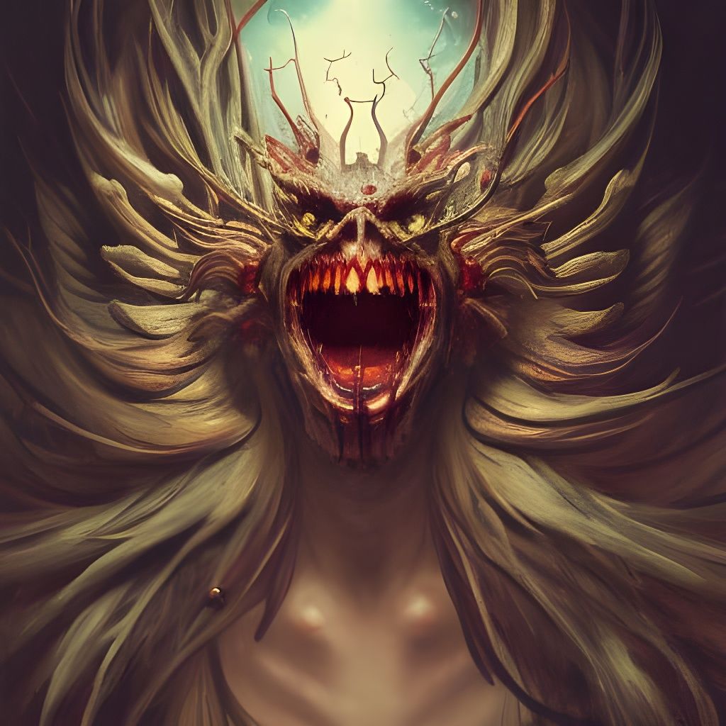 Scary Tooth Fairy Portrait in Dark Fantasy Style