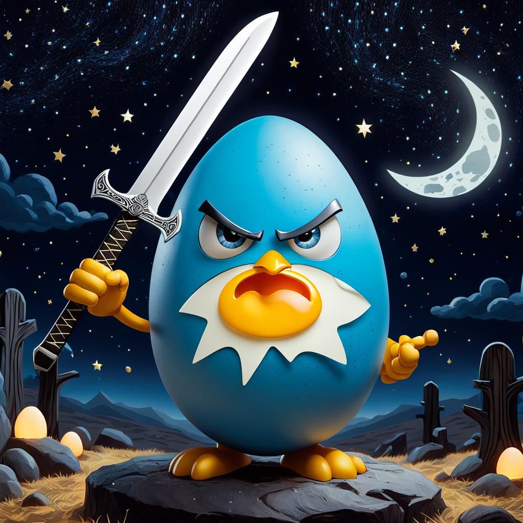 Angry Egg Warrior on Starry Musical Night