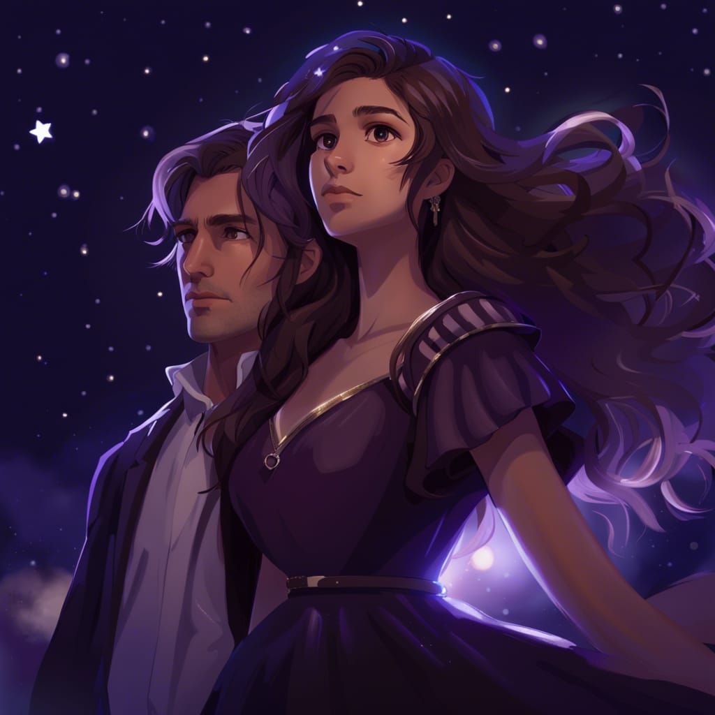 Girl with Stars Portrait in Hyperdetailed Digital Art