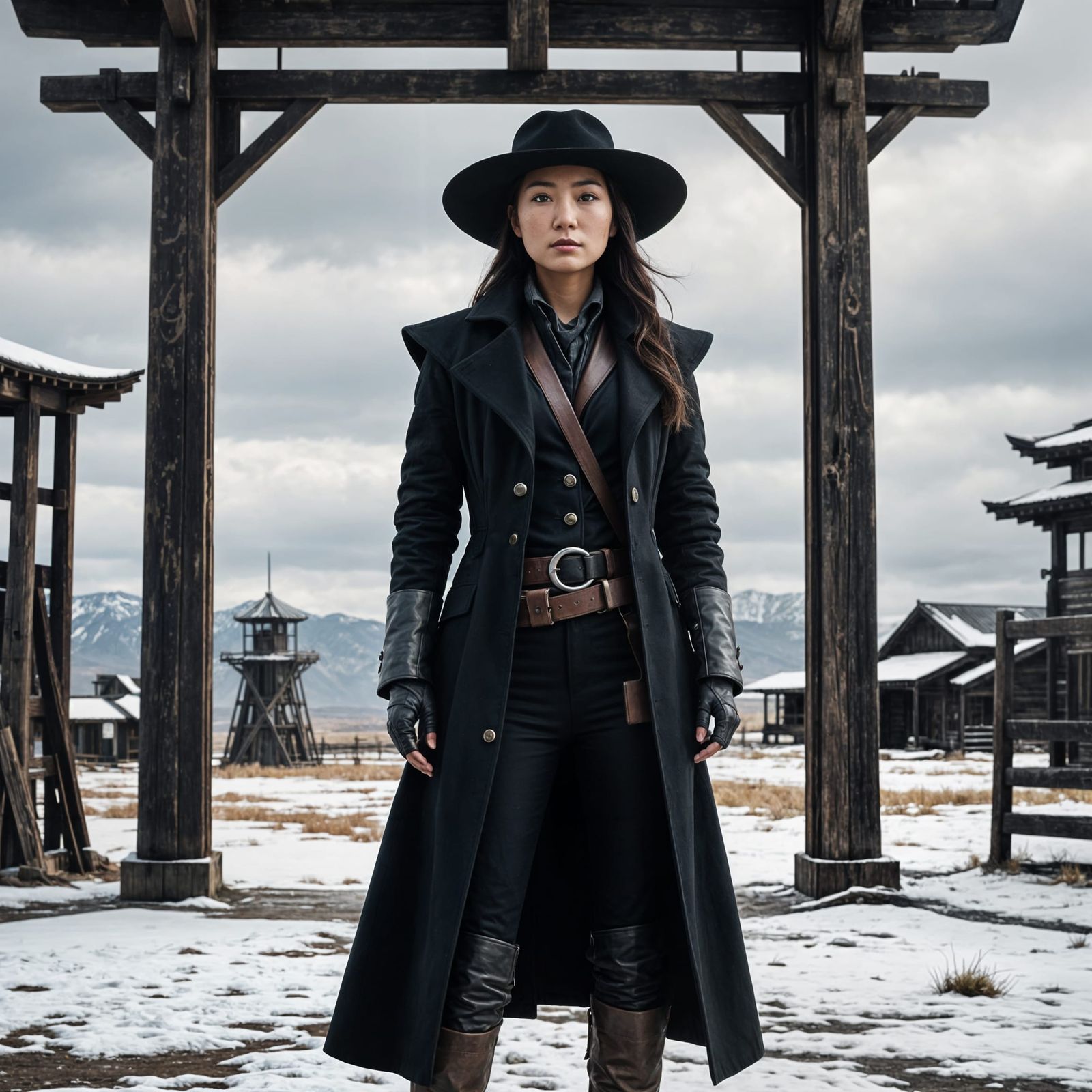 Futuristic Asian Gunslinger on Alien Planet