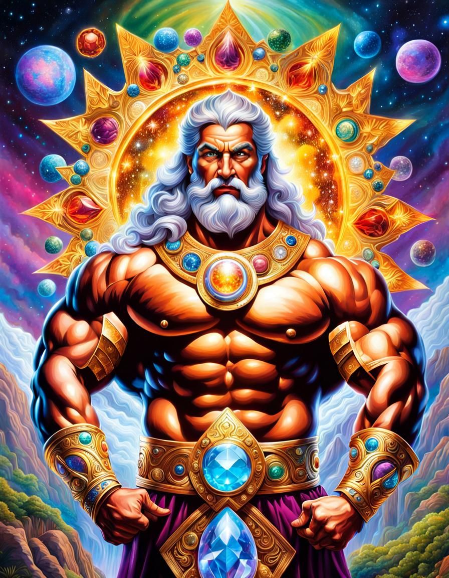 Cosmic God of Wealth in Astral Collage