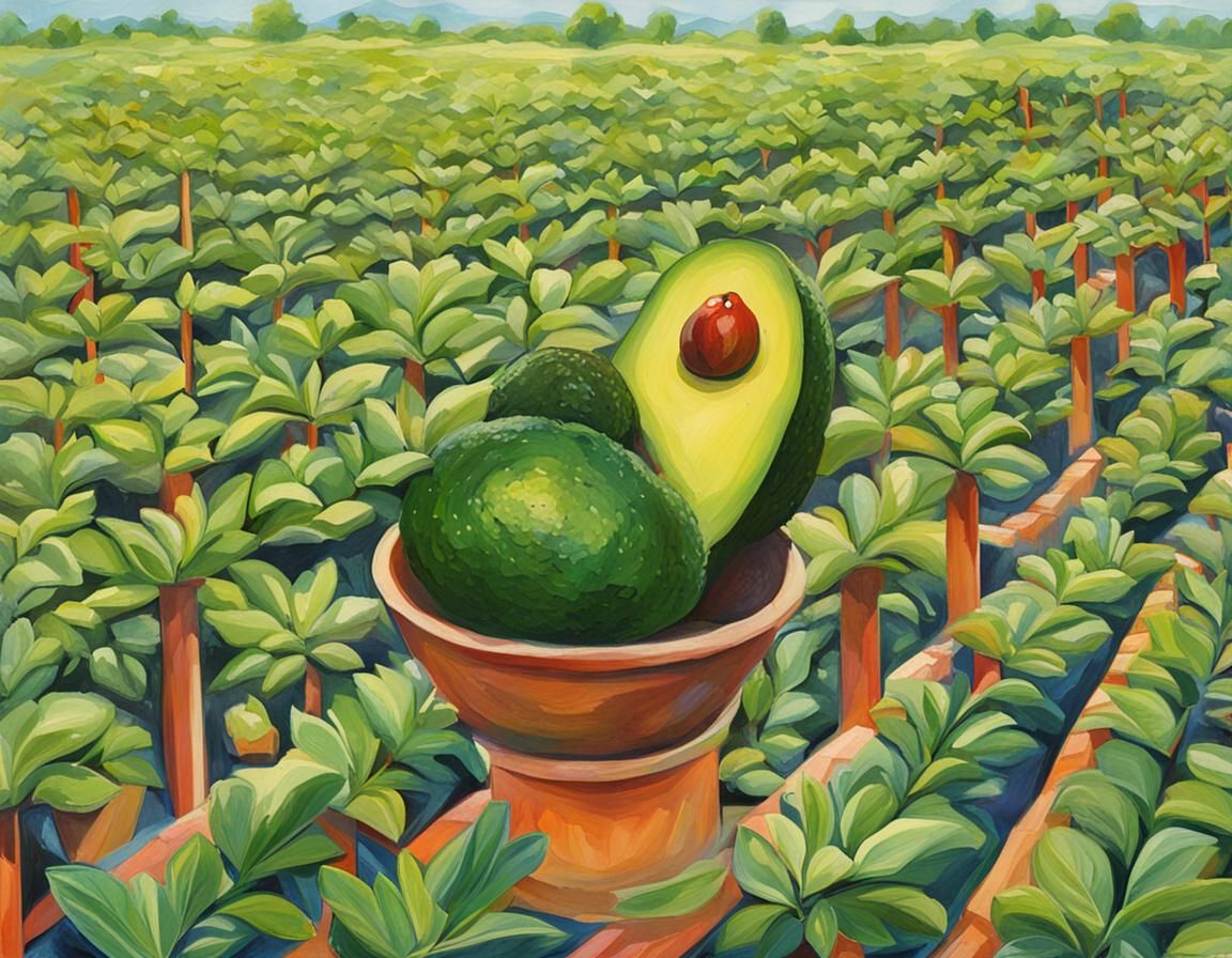 Avocado in Oasis of Hope: A Tranquil Scene
