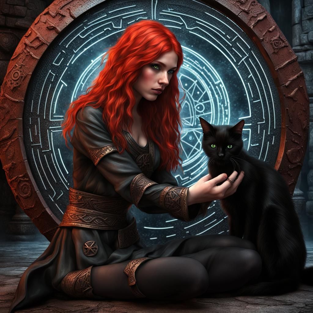 Cybernetic Witch Opens Portal in Hyperrealistic Detail