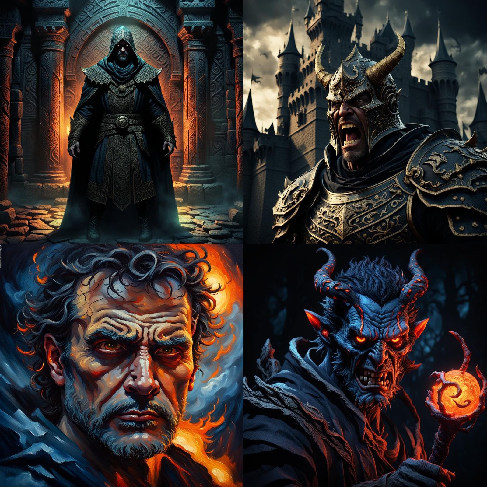 Angry Evil Man: Detailed Matte Painting