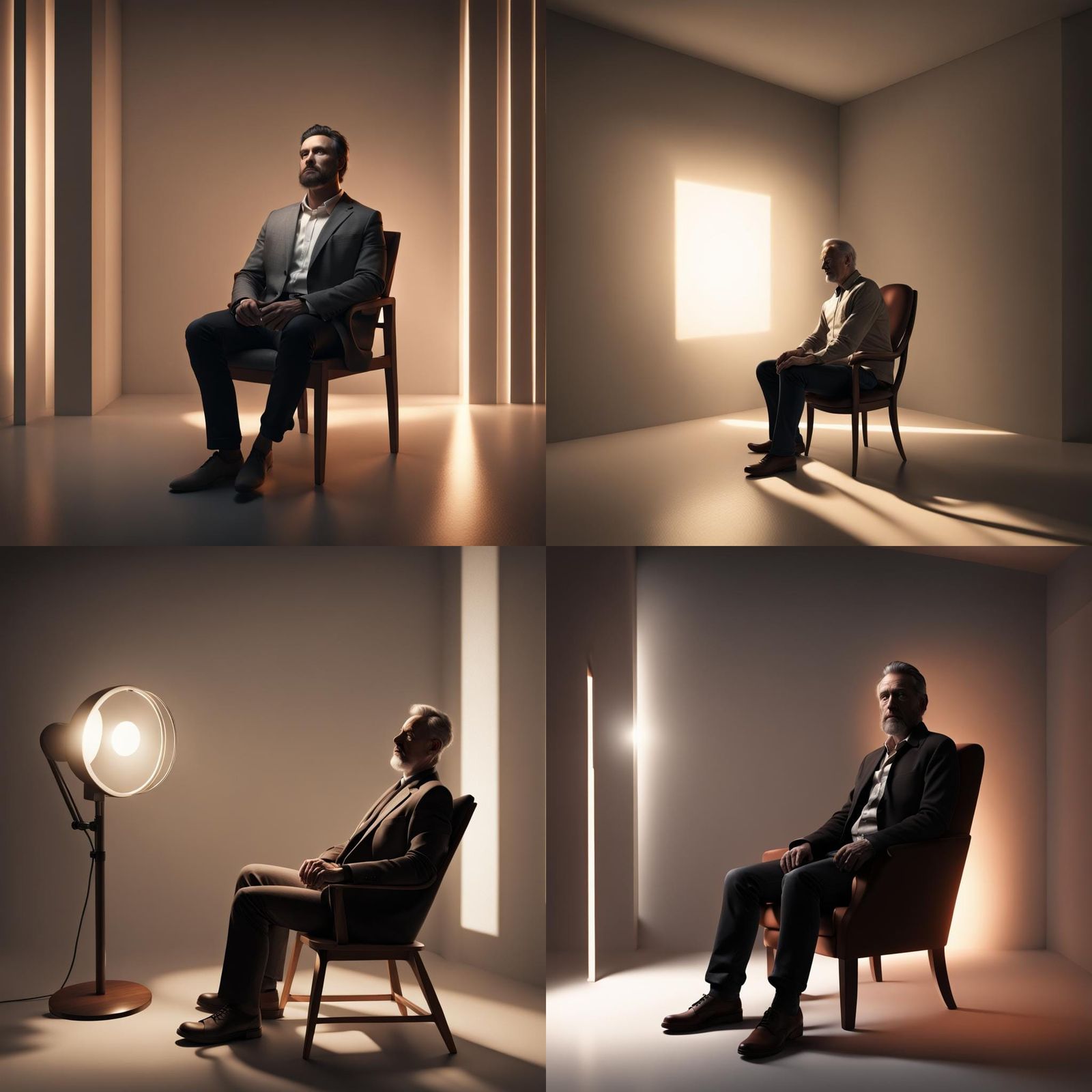 Man in Chair with Volumetric Lighting