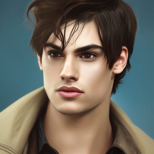 Detailed Portrait of a Mediterranean Man