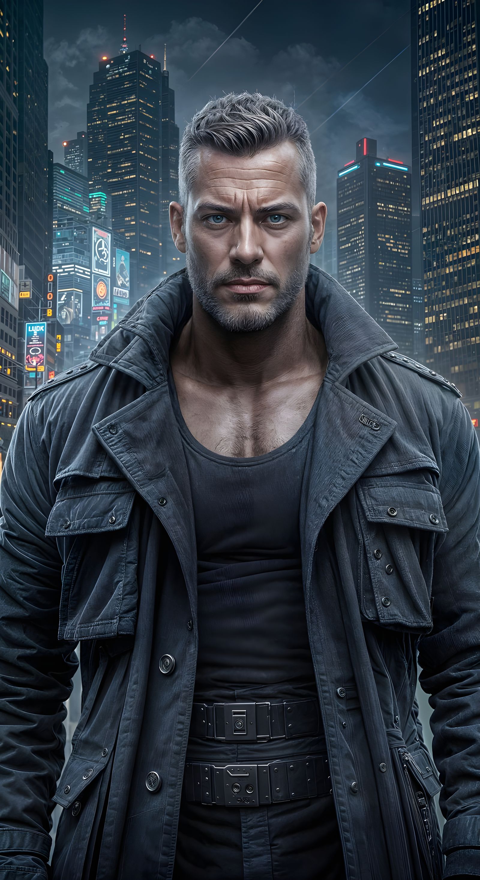 Cyberpunk Cop in Gritty Detroit