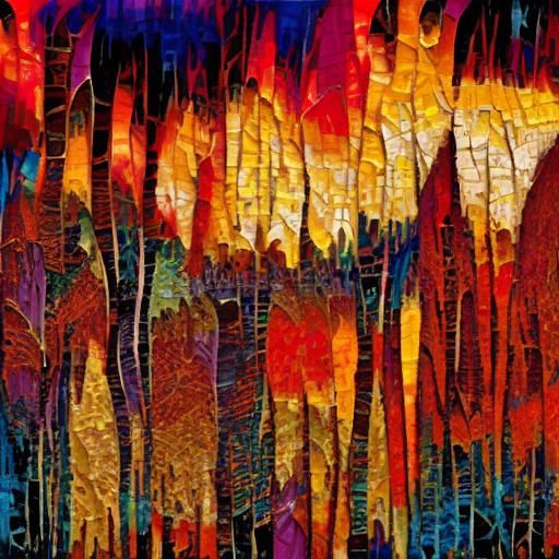 Vibrant Mosaic Patchwork in Expressionist Style