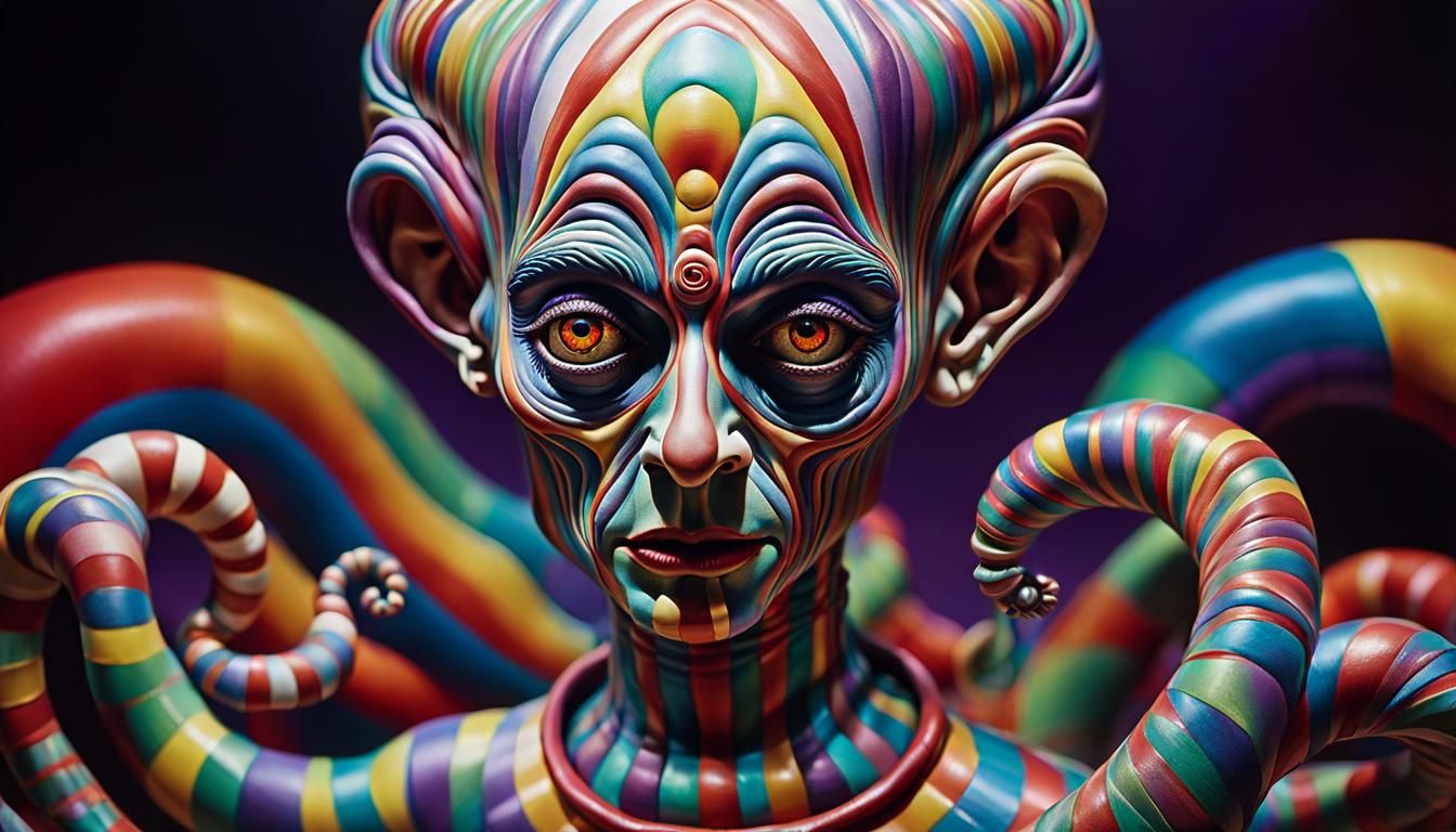 Surreal Circus Figure in Dreamlike Horror