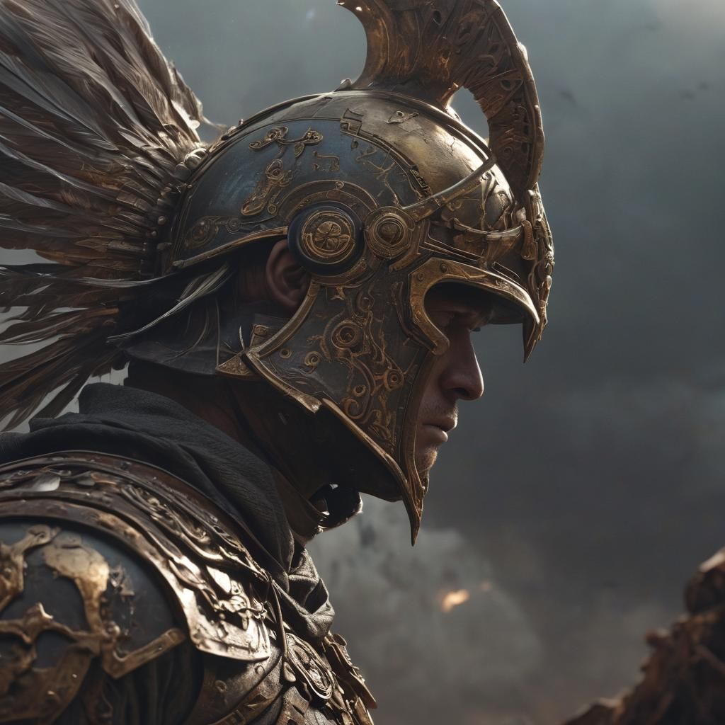 Celestial Warrior in Shard Light: Fantasy Art